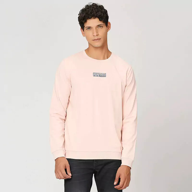 PEPE JEANS GRAPHIC PRINT FULL SLEEVE SWEATSHIRT LIGHT PINK