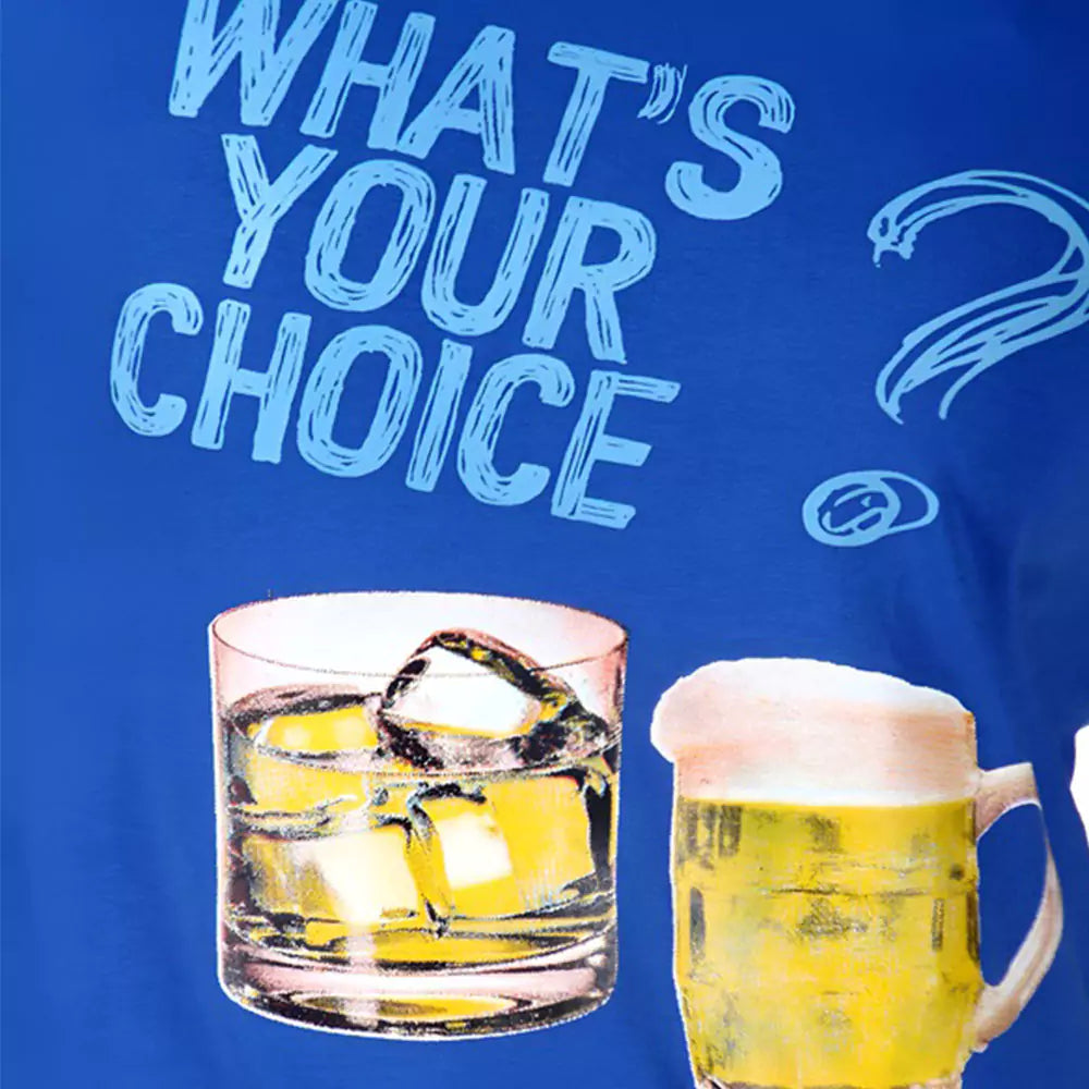 Men's Slim-Fit Eversoft Premium Cotton Short Sleeve Crewneck Tshirt Breathable & Tag Free Beer Bottle Printed Tees For Men_Blue - Being Iban