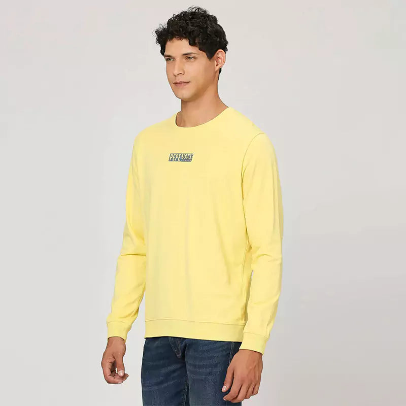 PEPE JEANS GRAPHIC PRINT FULL SLEEVE SWEATSHIRT YELLOW