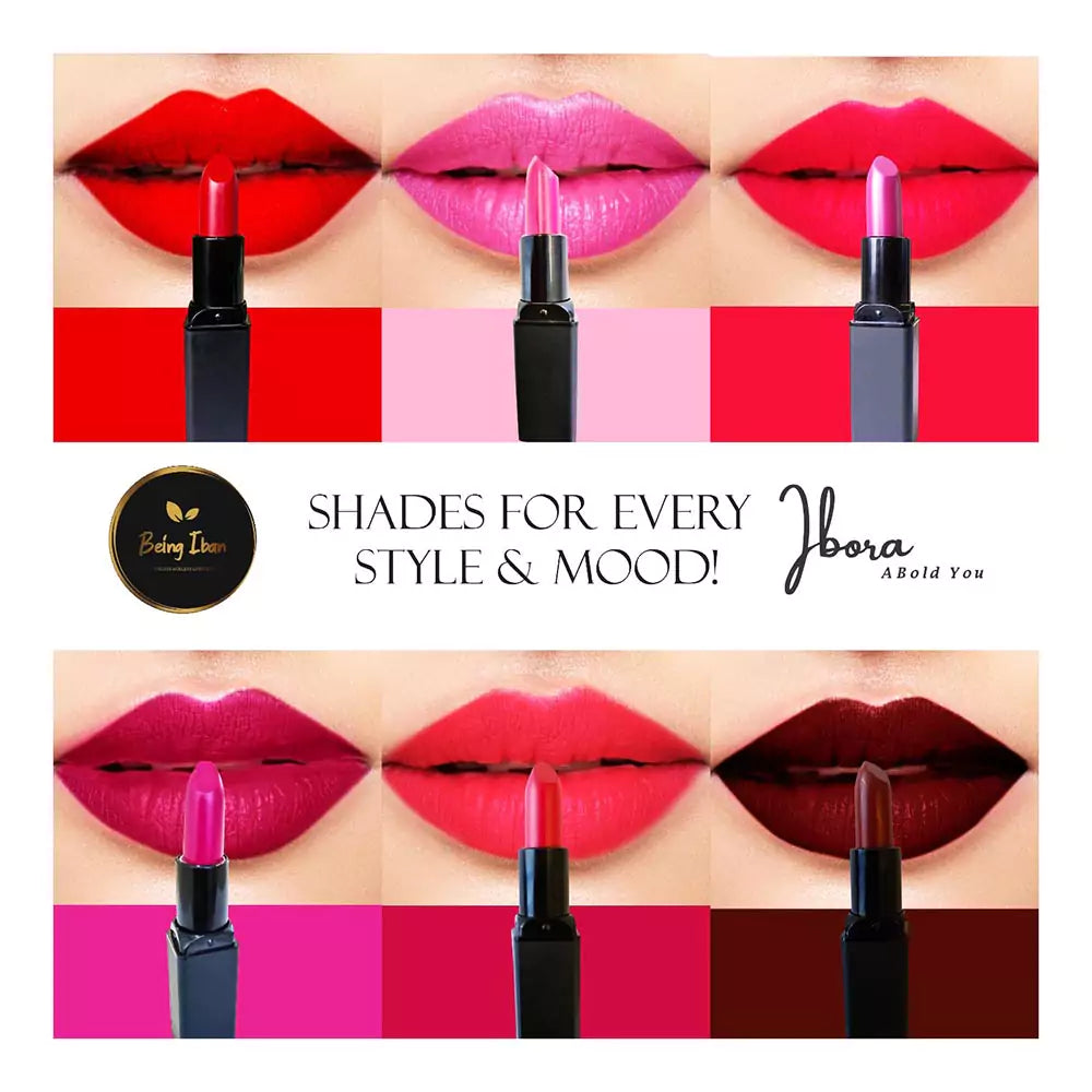 Ibora Matte Lipstick Rich Pigment, Smooth Finish Long Lasting Hydrating & Lightweight Lipstick Perfect Matte Finish for Any Look 5 Gm Purple