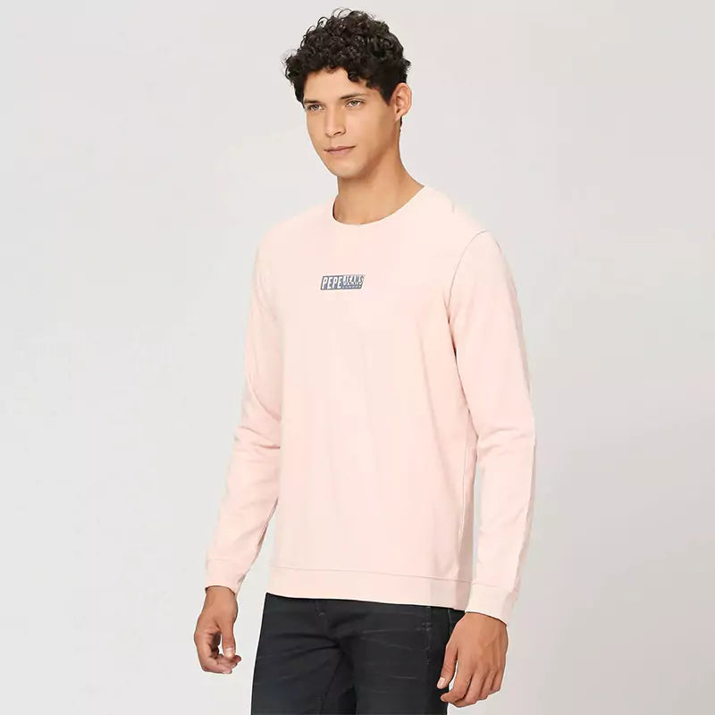 PEPE JEANS GRAPHIC PRINT FULL SLEEVE SWEATSHIRT LIGHT PINK
