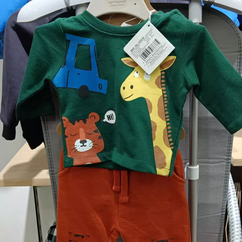 MINI KLUB Multi-coloured Print Full Length Casual Boys Regular Fit Coordinates Set