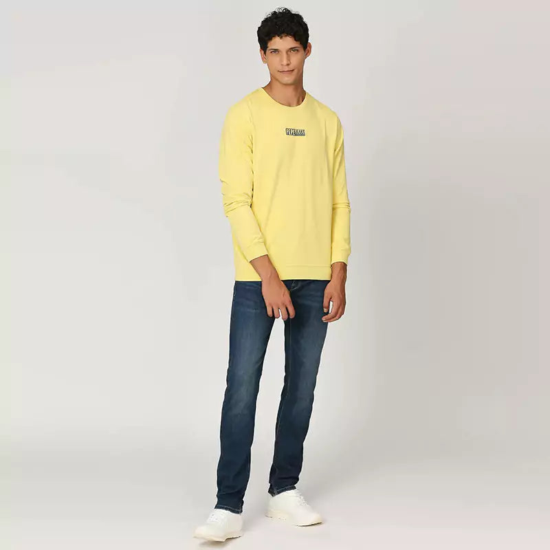 PEPE JEANS GRAPHIC PRINT FULL SLEEVE SWEATSHIRT YELLOW