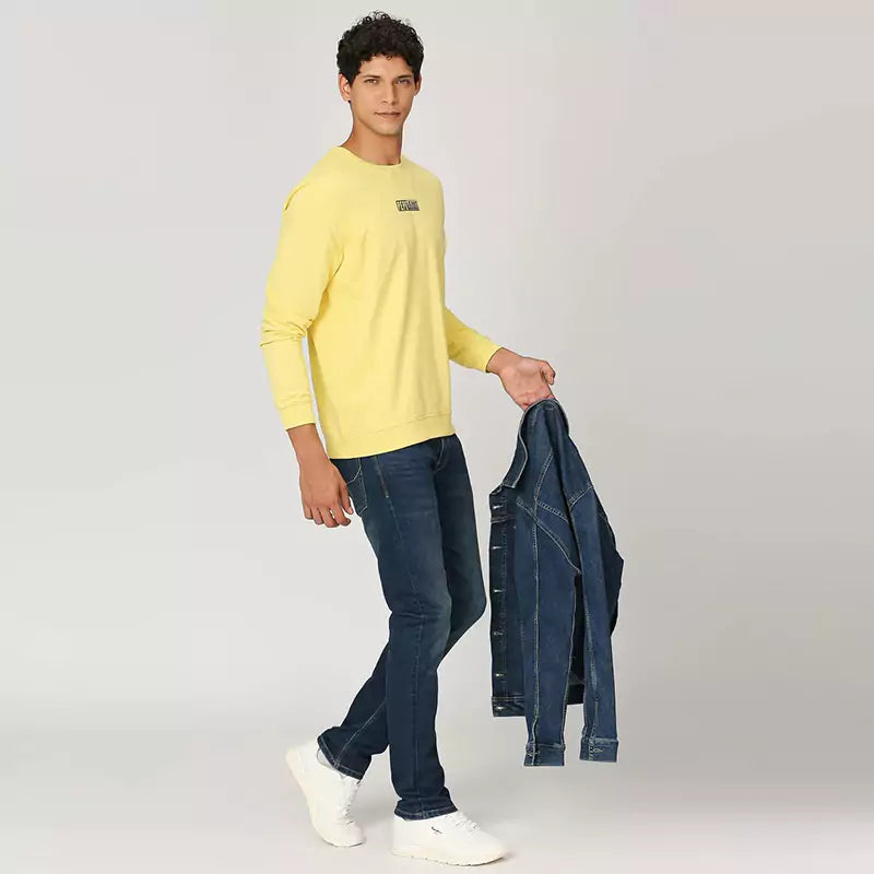 PEPE JEANS GRAPHIC PRINT FULL SLEEVE SWEATSHIRT YELLOW