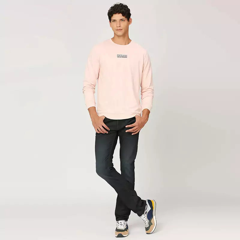 PEPE JEANS GRAPHIC PRINT FULL SLEEVE SWEATSHIRT LIGHT PINK