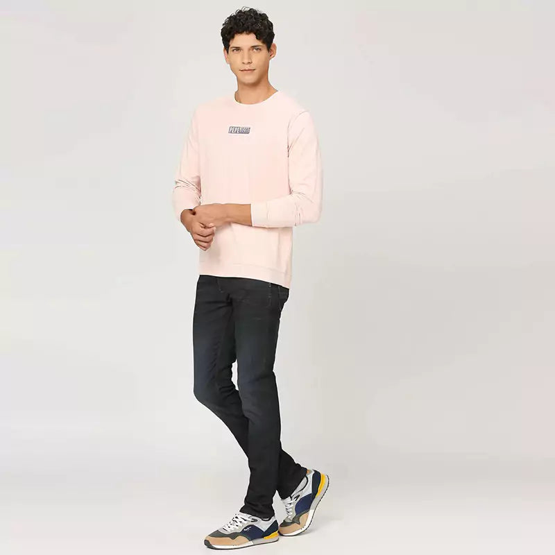 PEPE JEANS GRAPHIC PRINT FULL SLEEVE SWEATSHIRT LIGHT PINK