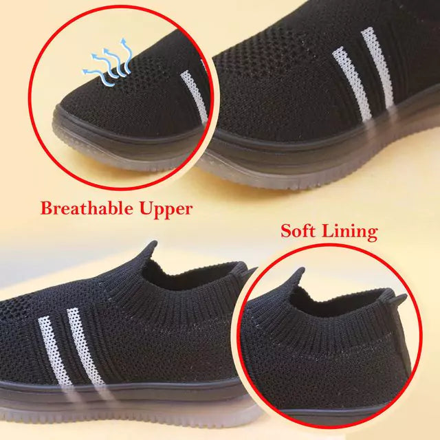 Kids Light Up Pull On Shoes Toddler Girls Boys Breathable Led Flashing Sneakers Running Shoes (Black/White)
