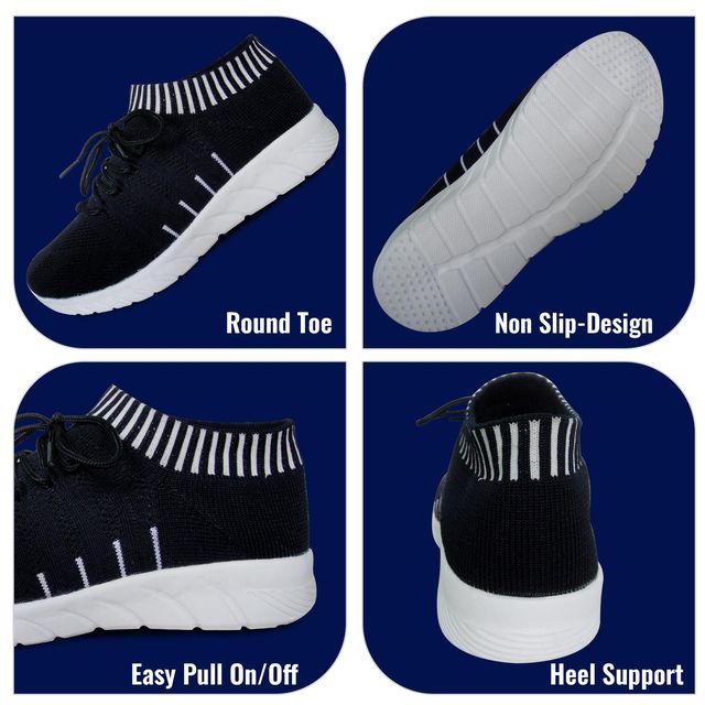 Women's Shoes for Walking Gym Training,Casual, Sports,Slip-On,Lightweight Lace up Athletics Slipon Running Sneaker for Ladies and Girls Navy