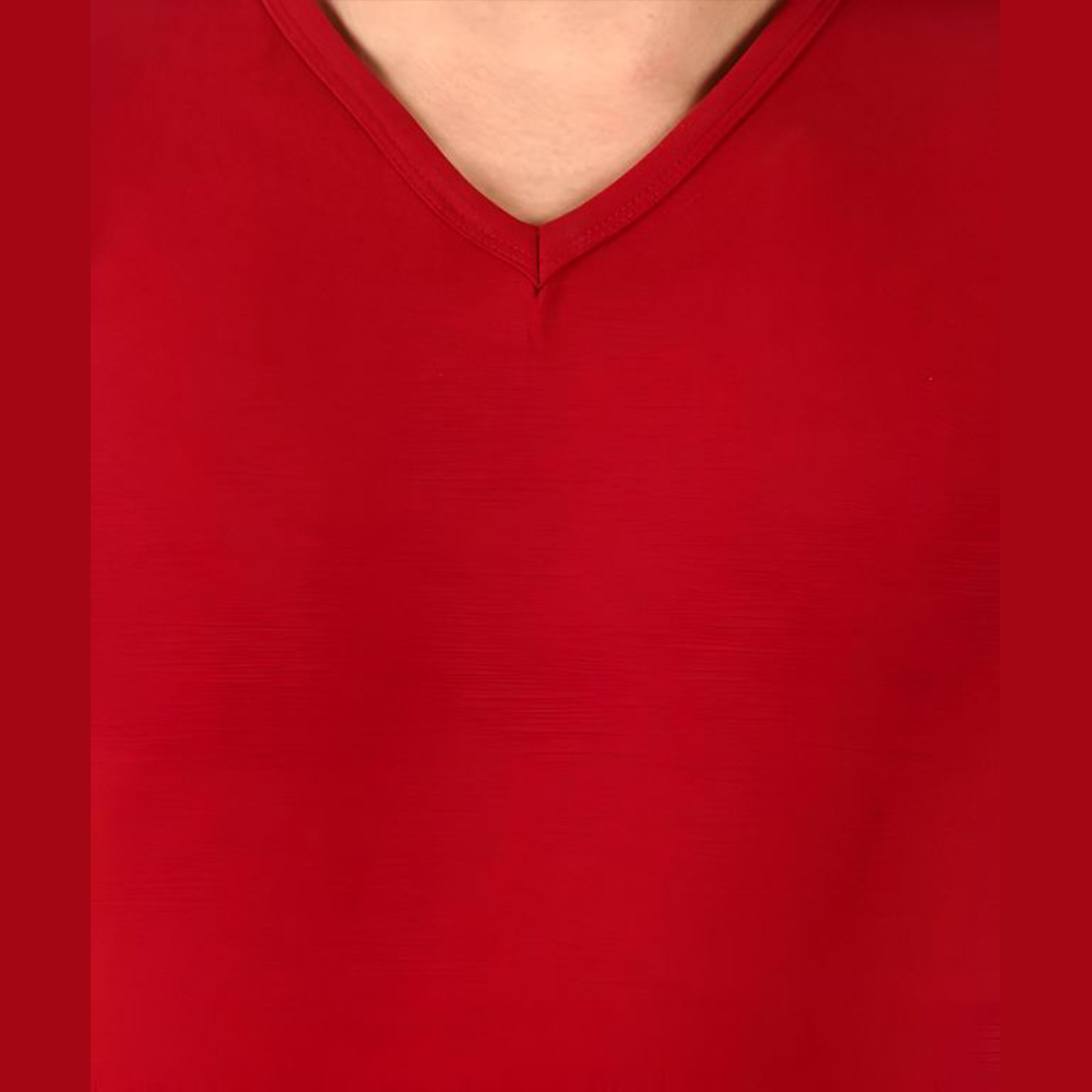 Men's Slim-Fit Eversoft Premium Cotton Short Sleeve V-Neck Tshirt,Breathable & Tag Free Solid Tees For Men_Maroon - Being Iban