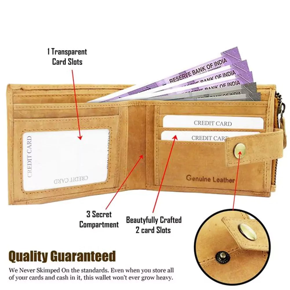 Wallet for Men-Genuine Slim Leather RFID Blocking Bifold Stylish Wallet With 2 ID Window Money Clip Wallet with ID Window Gift Box