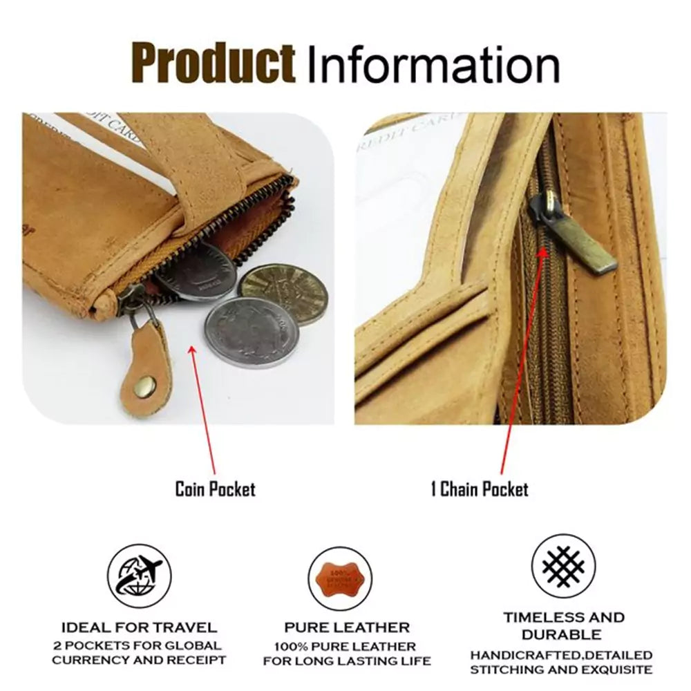 Wallet for Men-Genuine Slim Leather RFID Blocking Bifold Stylish Wallet With 2 ID Window Money Clip Wallet with ID Window Gift Box