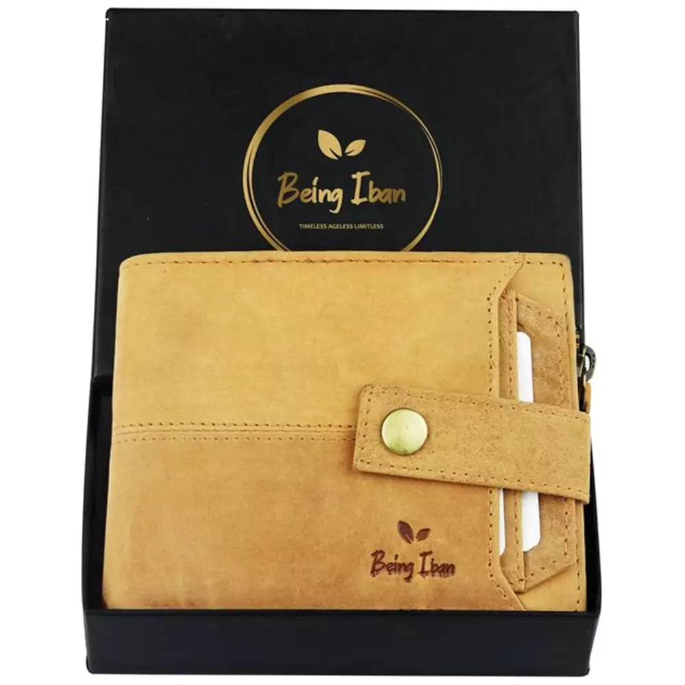 Wallet for Men-Genuine Slim Leather RFID Blocking Bifold Stylish Wallet With 2 ID Window Money Clip Wallet with ID Window Gift Box