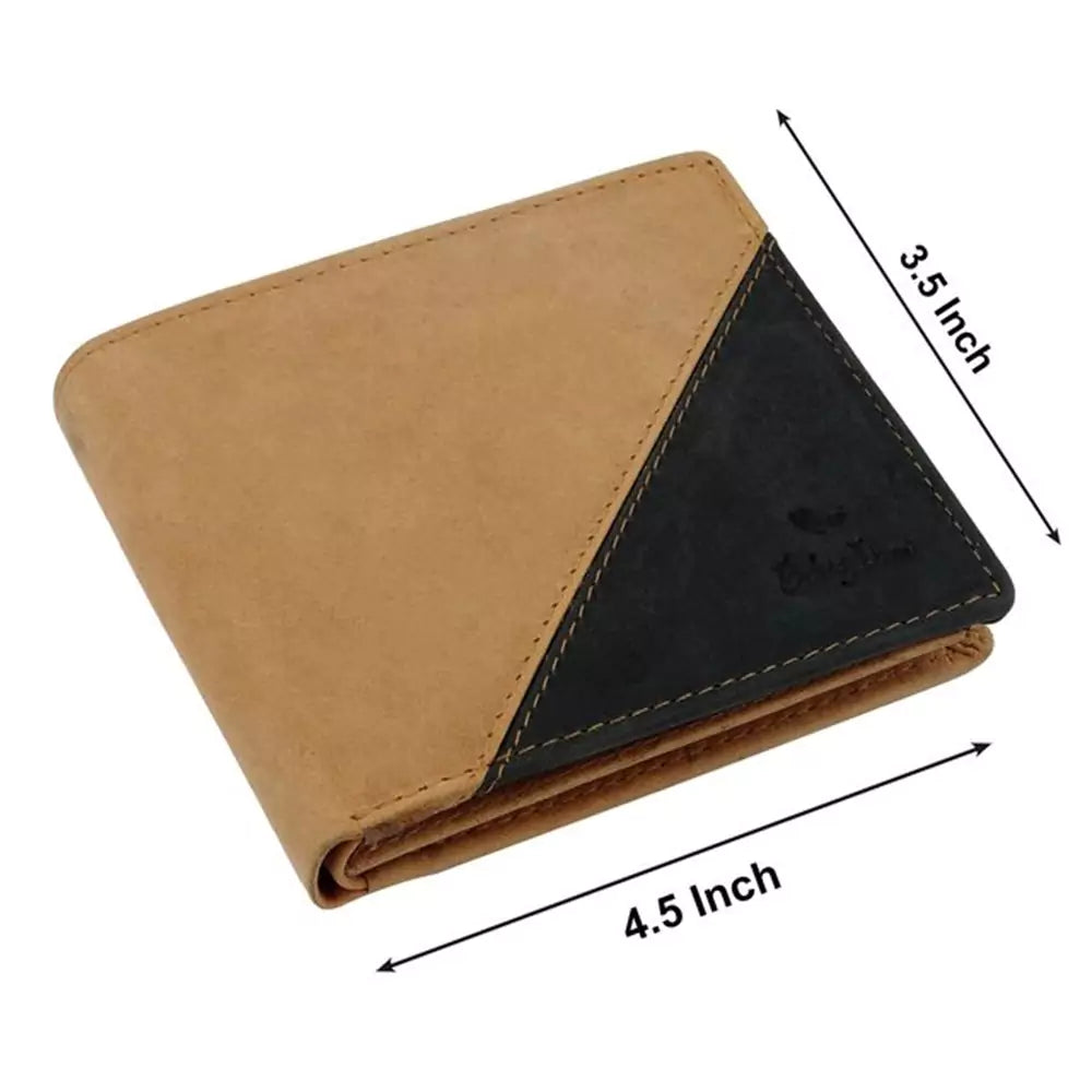 Wallet for Men-Genuine Slim Leather RFID Blocking Bifold Stylish Wallet With 2 ID Window Money Clip Wallet with ID Window Gift Box