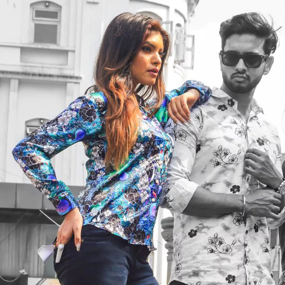Women's Full Sleeve Wrinkle Free Floral Print Shirt