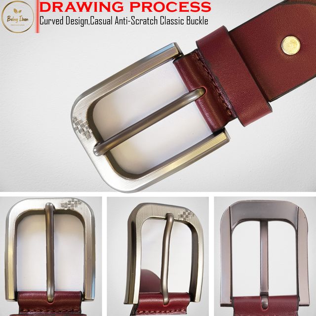 Hand Made Womens Casual Belts With Heavy Duty Metal Buckle_Caramel